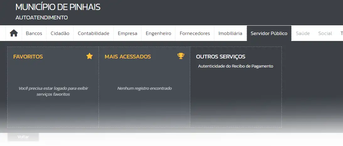 Poratl do servidor pinhais
